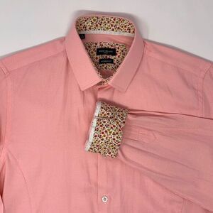 Rosso‎ Milano Italy Modern Fit Pink Men's Long Sleeve Shirt Size Small